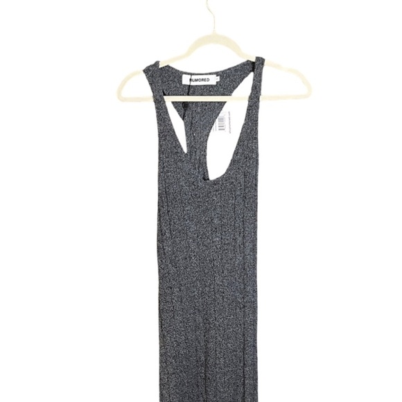 RUMORED Lakeville Maxi Dress S | Smoke Heather Gray | Stretch Textured Knit NWT - Picture 4 of 13